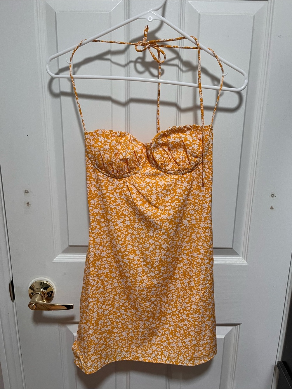 Princess Polly Yellow White Floral Bustier Mini Dress